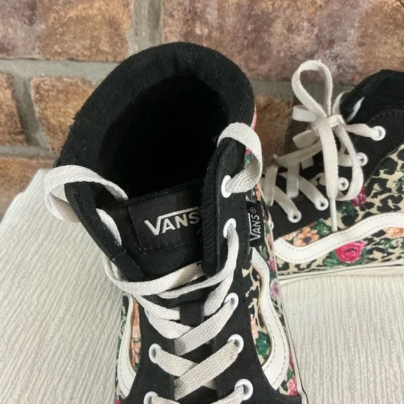 VANS-OFF-THE-WALL Youth Floral Hi-Top Shoes - Picture 8 of 14